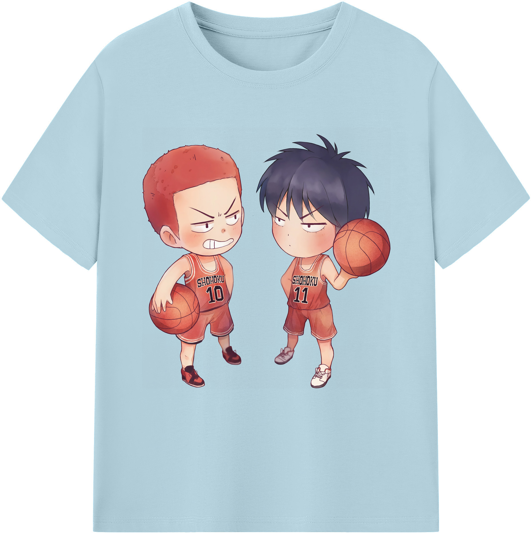 SLAM DUNK／スラムダンク 綿100％半袖Tシャツ（フロントプリント）